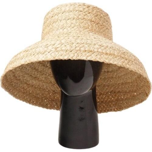 Lafite Grass Wide Brim Beach Sun Hat French Stylish Summer Ladies Sunhat Sunshine Protection Large Womens Hats
