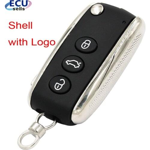 3 Button Flip Folding Remote Key Shell For Bentley Mulsanne Hurtling GT Auto Car Key Case With Logo