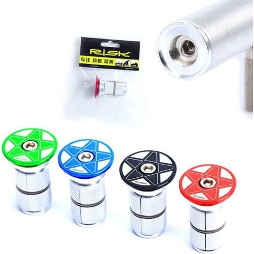 Bike Bicycle Fork Steerer Headset Stem Adjuster Star Nut Expander Expanding Nut Compression Compressor Plug with Bolt & Top Cap