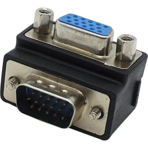 VGA elbow 270 degree L type male to female adapter 15-pin hole right angle elbow VGA 3+9 line