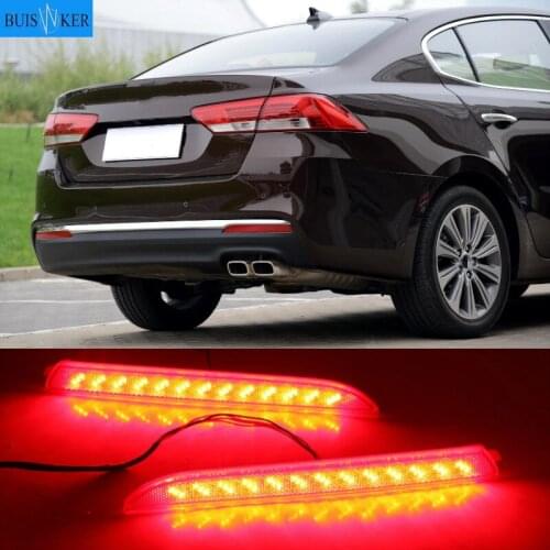 1 Pair For Kia k4 2014-2017 Car Accessories Rear Brake Light Tail Stop turn signal lamp LED Bumper Reflector Light