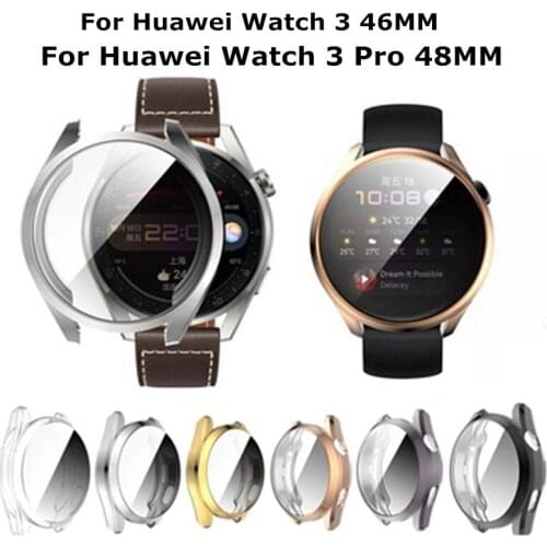 Screen Protector Cover for Huawei Watch 3 46MM Soft TPU Bumper Protective Case for huawei watch3 3pro 48mm Shell Accessories