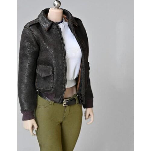 1/6 Scale Female Soldier Retro A2 Air Force Flight Jacket Model Accessories Clothes For 12-inch Movable TBL Female Body