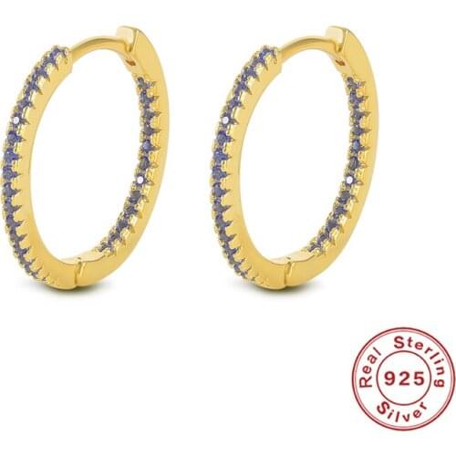 BOAKO 2021 Trend 925 Silver Zircon Hoops Earrings for Woman Pendientes Piercing Huggie Earrings Jewelry Bijoux Femme Серьги Aros