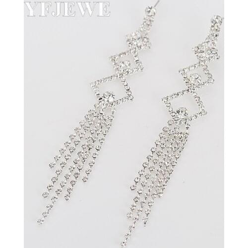 2017 Brand Earrings Fashion Full shiny rhinestone double Crystal drop earrings for women Charm wedding jewelry new hot sell E323