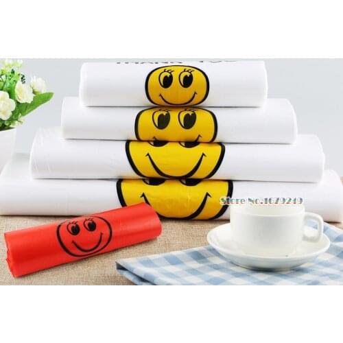 3C Transparent Bags Shopping Bag Supermarket Plastic Bags With Handle Food Packaging 1000pcs/set