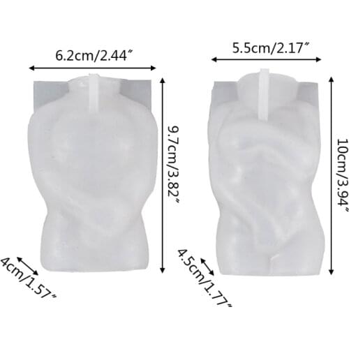 F3MD 3D Art Body Crystal Epoxy Resin Mold Men Women Human Aromatherapy Plaster Wax Silicone Mould DIY Crafts Clay Soap Candle