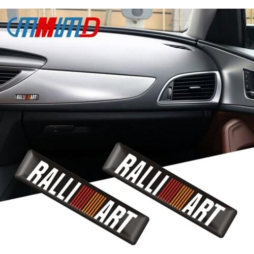 4pcs Car styling 3D Ralliart Emblem Sticker decoration Badge Decal For Mitsubishi Lancer ASX Outlander Pajero Auto Accessories