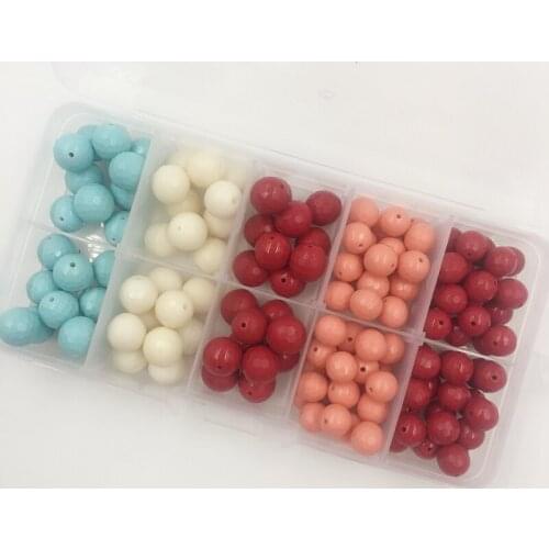 8-10MM 120PCS Mix Colors Round Resin Bead Colorful Resin Strands Beads Jewelry Loose Bead