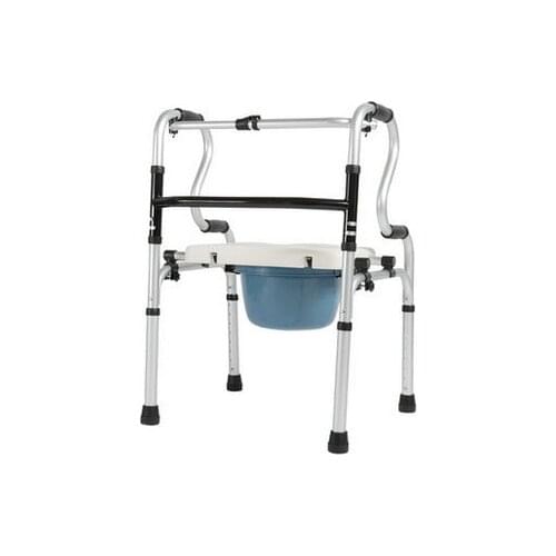 Aluminum Alloy Handicapped Walking Chair Elderly Medical Walking Aid with Wheel Bathroom Toilet Poo Shower Chair Disabled Crutch