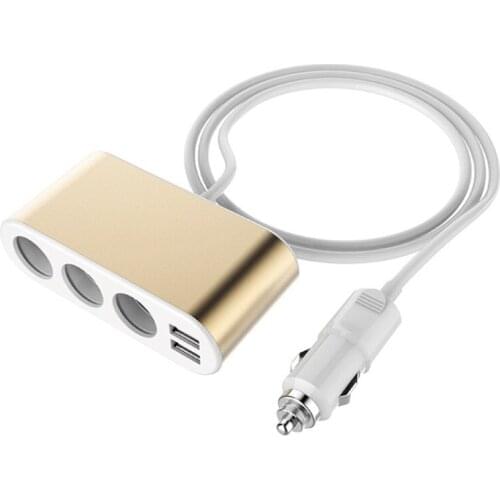 JABS USB Car Charger, Cigarette-Lighter Adapter 3 Socket, Quick Charge Car Splitter 12V/24V Car Splitter with 2 USB Ports