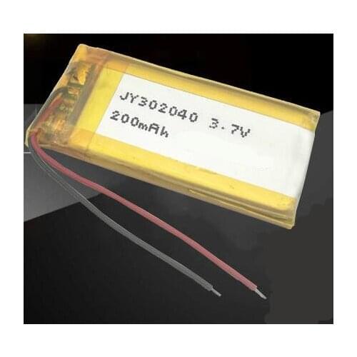 Free shipping 2pcs/lot 302040 3.7v 200mah li-polymer battery lithium li-po li-ion battery for recorder bluetooth MP4 speaker