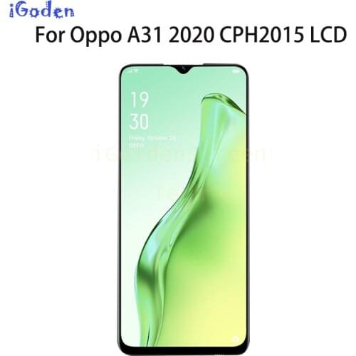 Black 6.5 inch For Oppo A31 2020 CPH2015 LCD Display Touch Screen Digitizer Assembly Replacement Frame