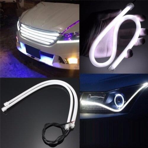 1Pc 60cm DRL Flexible LED Tube Strip DC 12V Daytime Running Lights Turn Signal Car Styling Singnal Monochrome Soft Lamp