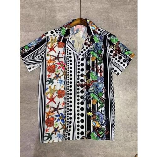 IK0455 Fashion Mens Shirts 2021 Runway Luxury famous Brand European Design party style Mens Clothing