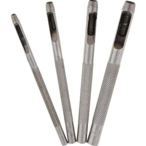 4pc HOLLOW PUNCH SET LEATHER PLASTIC GASKET CARD PAPER ROUND HOLES 2 3 4 5mm