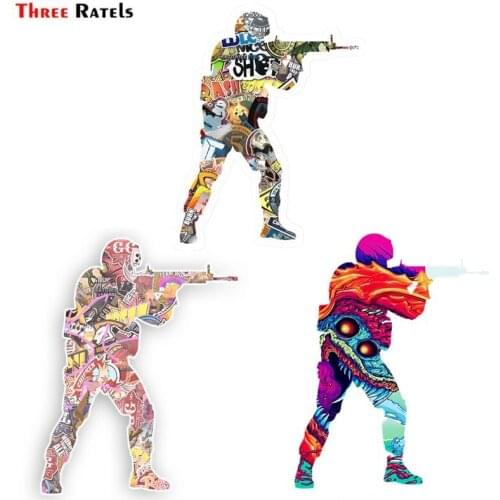 Three Ratels FC957 For CSGO Motorcycle Car Bumper Stickers Funny Decal Vinyl Material Sunscreen Suitable for VAN RV