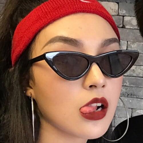 Sexy Cat Eye Sunglasses Women Brand Designer Mirror Black Triangle Sun Glasses Female Lens Shades Streetwear Eyewear UV400