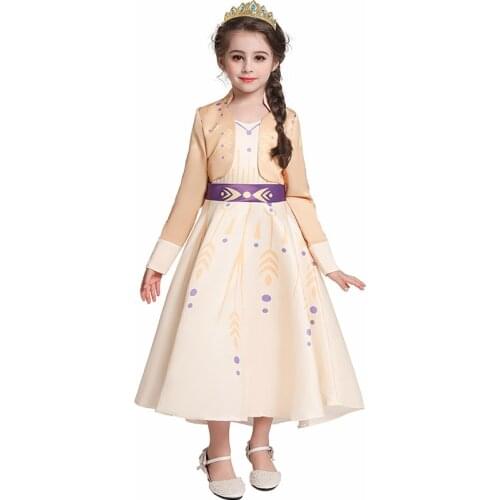Girls Clothes Long Sleeve Snow 2 Costume Cosplay Princess Children Birthday Party Prom Evening Infant Summer Dress Kids Vestidos