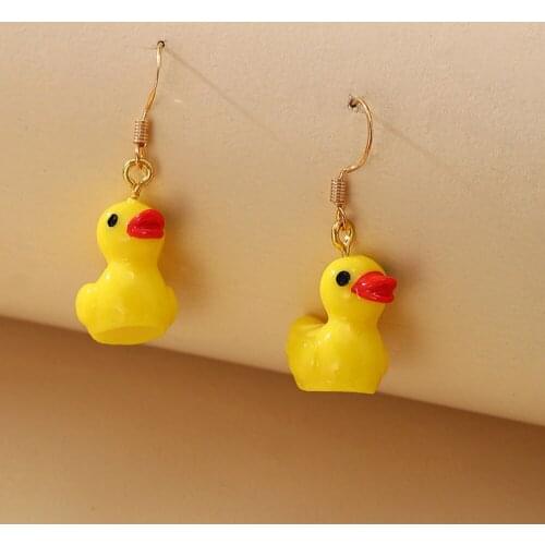 12 pairs Acrylic Statement Unusual Duck Small Drop Earrings for Women Studs Pendant Animal Earring Jewelry