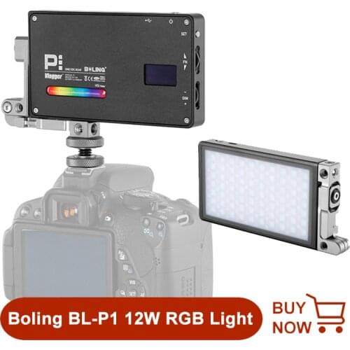 Boling BL-P1 Pocekt Photography Lighting Dimmable RGB LED Video Light On Camera Fill Light Studio DSLR Camera Light for Vlog
