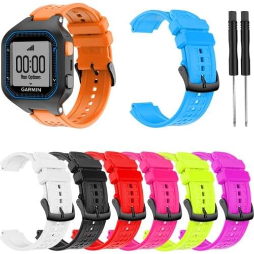 Large Size Wristwatch Band Strap With Tool for Garmin Forerunner 25 Mens Watch Replacement Smart Watch Band Bracelet Strap