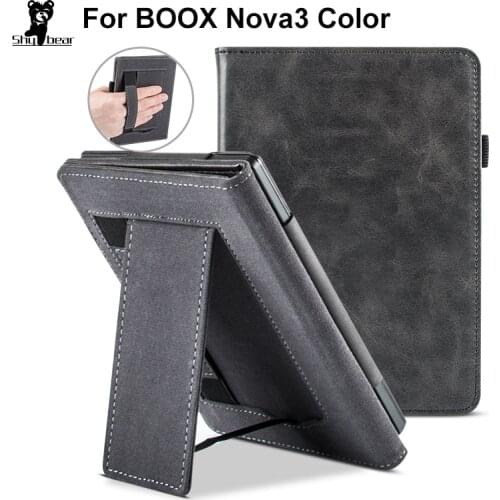 Luxury Leather Cover for BOOX Nova3 Color, Case for Nova 3 Funda 7.8 + Handstrap Gift Film + Pen