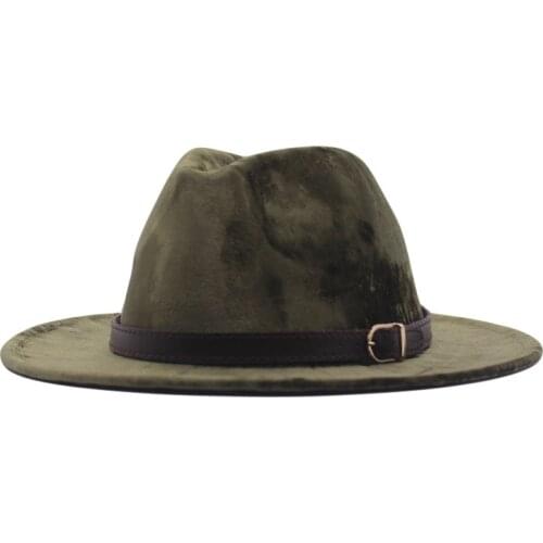 Wool Felt Fedora Panama Hat 2021 New Men Women Wide Brim Sombrero Golden Velvet Jazz Trilby Cap British Style Porkpie Hat