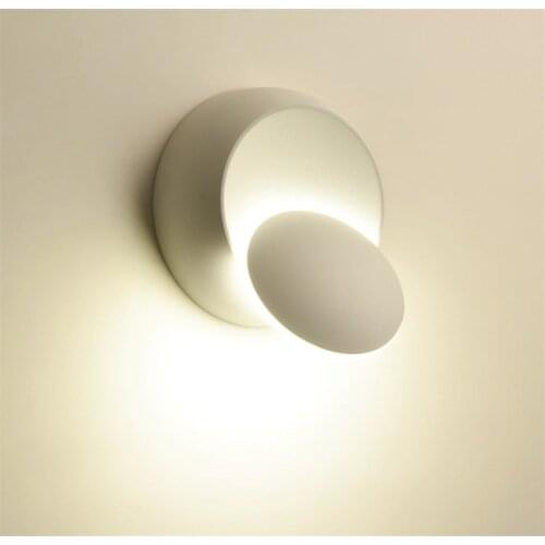 Nordic Adjustable Creative Eclipse Light White/Black Led Wall Light Lamp Luster for Home Modern Bedroom Bathroom Bedside