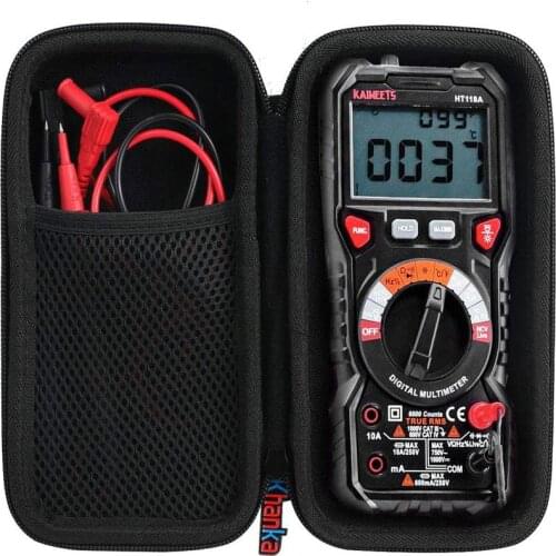 Storage Bag For KAIWEETS Digital Black Soft Carrying Multimeter TRMS 6000 Counts Volt Meter Auto Zipper Portable Waterproof