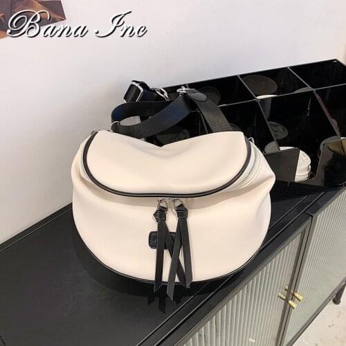 2021 New Large Capacity Pure Color Women Soft Leather Messenger Bag Bust Bag Crossbody Bag Money Phone Travel Women Chest Bag