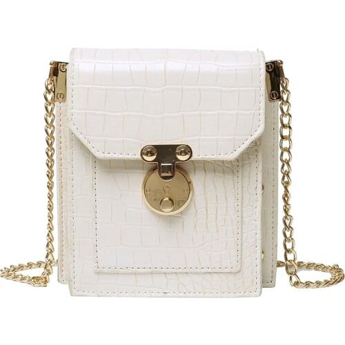 Chain Bag 2021 New Product One-Shoulder Mobile Phone Bag Luxury Designer Womens Messenger Bag Crocodile Pattern Lock Portable