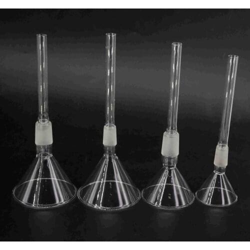 60/75/90/100mm Joint 19/26 24/29 Borosilicate Glass Tail Tube 12cm Lab Powder Conical Funnel Glassware