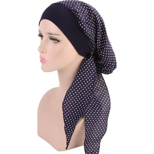NEW fashion printed chiffonwomen inner hijabs caps muslim head scarf turban bonnet ready to wear ladies wrap under cap