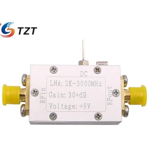 TZT RF Low Noise Amplifier LNA Wideband Amplifier 2K-3000MHz Gain 30+dB For Shortwave FM Broadcast