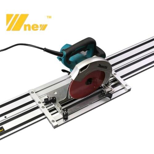 Universal Circular Saw Guide Rail/Track 1400mm with Adjustable Saw Base FFits Makita, Bosch, Festool, Straight Line,Double Layer