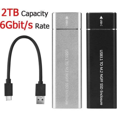 SSD External Enclosure Hard Drive Disk Case TypeC to M.2 NGFF HDD Box 6Gps Solid State Disk For M.2 SATA USB 3.1 2260/2280