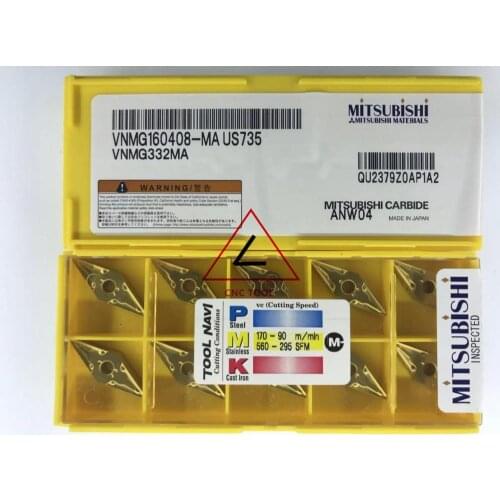 VNMG 160408 MA US735 10pcs original Mitsubishi turning insert DIAEDGE