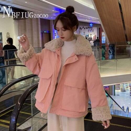 Women Parkas 2020 New Japanese Style Outwear Winter Imitation Lambswool Short Style Female Jacket