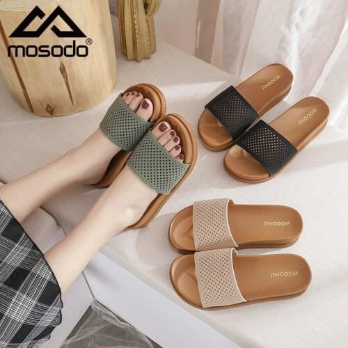 Mosodo Women’s Slide Sandals Bohemian PU Shoes Indoor Outdoor Casual Flip Flop Summer Ladies Beach Slippers 2021 New Fashion