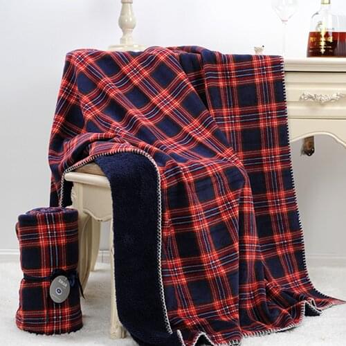 Winter Soft Sheep Velvet Warm Wool Bed Sofa Blanket Flannel Scottish Grid Plush Blanket Bedding Decor Plaid Baby Blanket D30