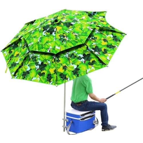 Leaves Fishing Umbrella 2.0m 2.2m 2.4m Portable Folding Sunshade Outdoor Waterproof Rain Proof Sunscreen Tarp Beach Awning