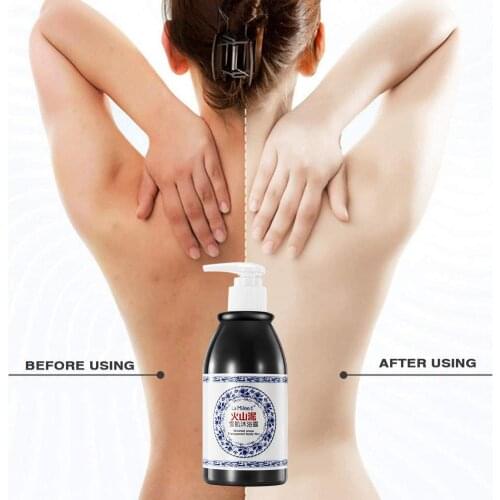 1/2/3PCS 250ml Volcanic Mud Shower Gel Whole Body Wash Fast Whitening Deep Clean Skin Moisturizing Exfoliating Body Care