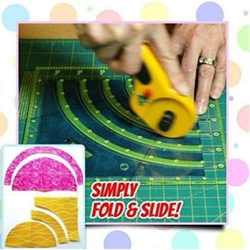 13MA Arcs & Fans Quilt Circle Cutter Ruler,Multifunctional Arc Cutting Patchwork Rule