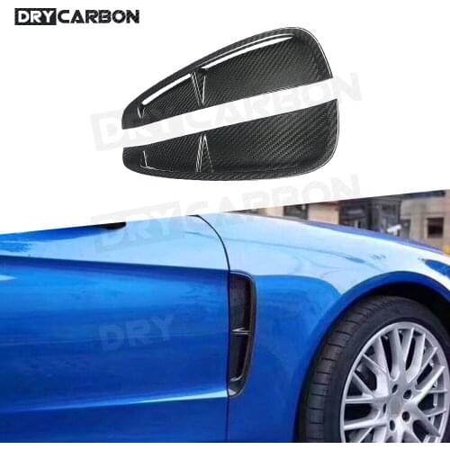 2Pcs Dry Carbon Fiber Front Fender Side Air Vent Covers Sticker For Porsche Panamera 971 2017-2019 Car Trunk Trim