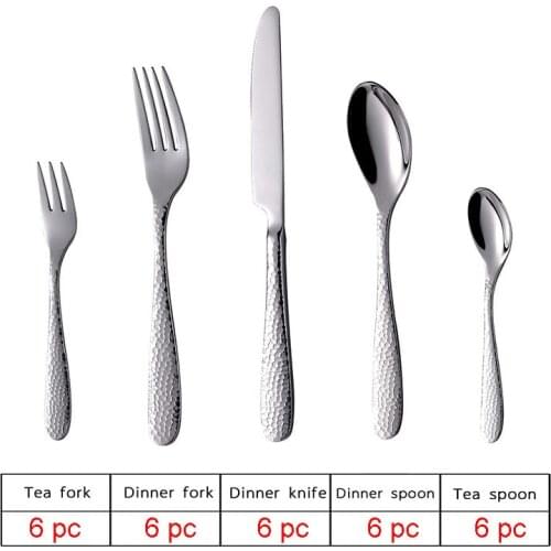 20/30PCS Silverware Cutlery Set 304 Stainless Steel Dinner Set Tableware Stainless Steel Mirror Polishing Sets Knife Fork Spoon
