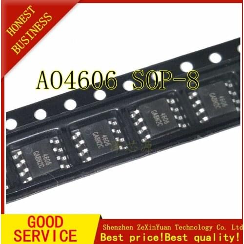 20PCS/LOT AO4606 A04606 4606 SOP-8 General high pressure plate N + P channel MOS tube/high pressure plate
