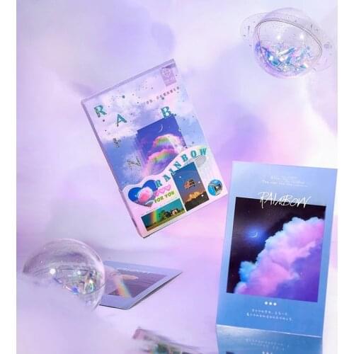 30 Pcs/Set Gorgeous Rainbow Series Postcard INS Style Beautiful Scenery Greeting Cards Message Card Gift Stationery