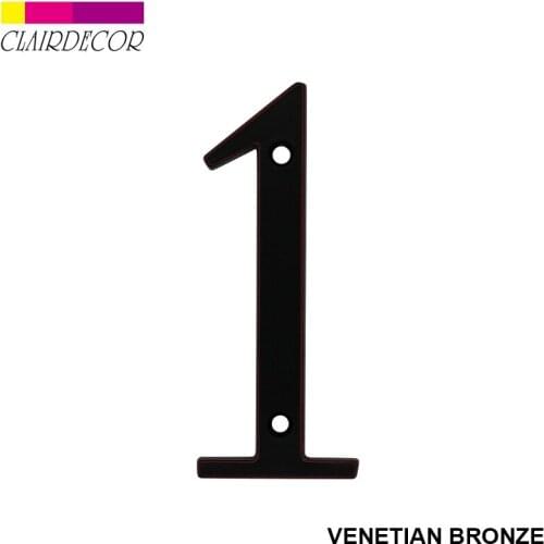 4 in Sold Zinc Modern House Number Hotel Home Door Number Outdoor Address Plaque Zinc Alloy Number for House Address Sign #1