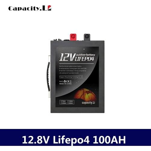 Capacity 12V lifepo4 100AH large capacity rechargeable battery pack with cigarette lighter for Solar RV battery boat engine